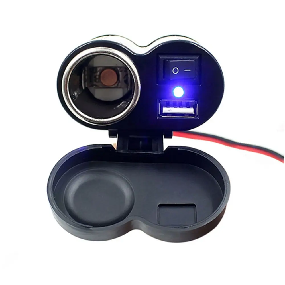 

1.5A C949 USB Port Motorcycle Lighter Power Car Charger Socket Black
