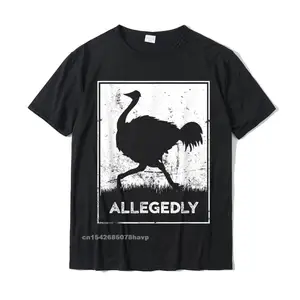 Allegedly Ostrich Shirt Vintage Retro Funny Ostrich Lover T-Shirt T Shirt Cute Comfortable Cotton Men T Shirts Casual