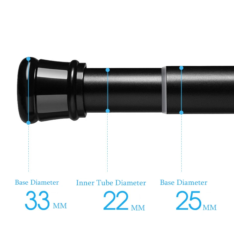 1pc adjustable curtain rod metal spring loaded bathroom bathroom balcony shower extendable telescopic poles hanger rods free global shipping