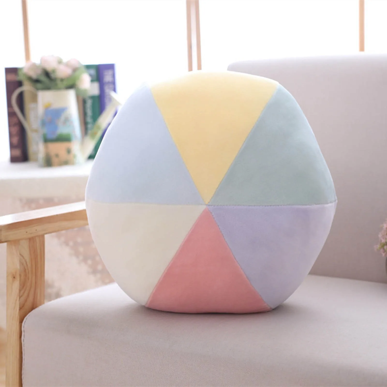 

Kawaii Soft Stuffed Plush Round Ball Pillows Toys Macaron Colorful Kids Pinch Ball Toy Sofa Room Decoration High-Quality Gifts A