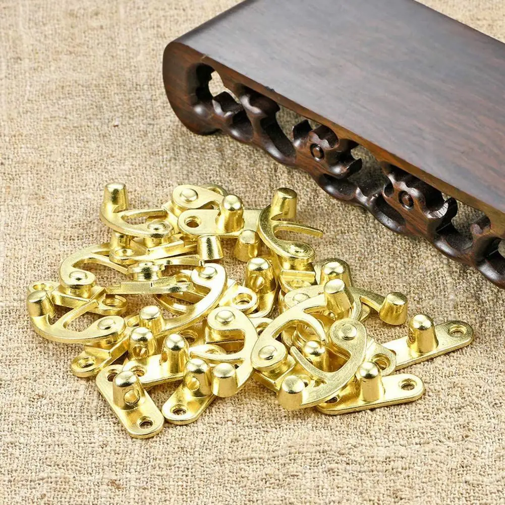 

2pcs/Lot 27*32mm Antique Brass Metal Bronze Hook Purse Hasp Lock Vintage Wooden Jewelry Box Latches Clasp Hasps Buckle