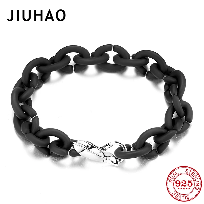 Черный счастливый шарик мужской браслет из твердой резины браслеты модные