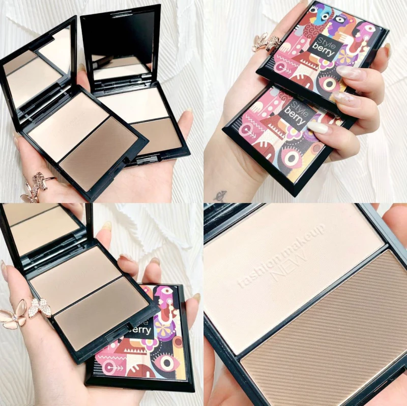 1 Pc High-gloss Trimming Plate Highlights And Shadows Modify The Contours Of The Face Not Easy To Fly Powder Face Cosmetic TSLM1