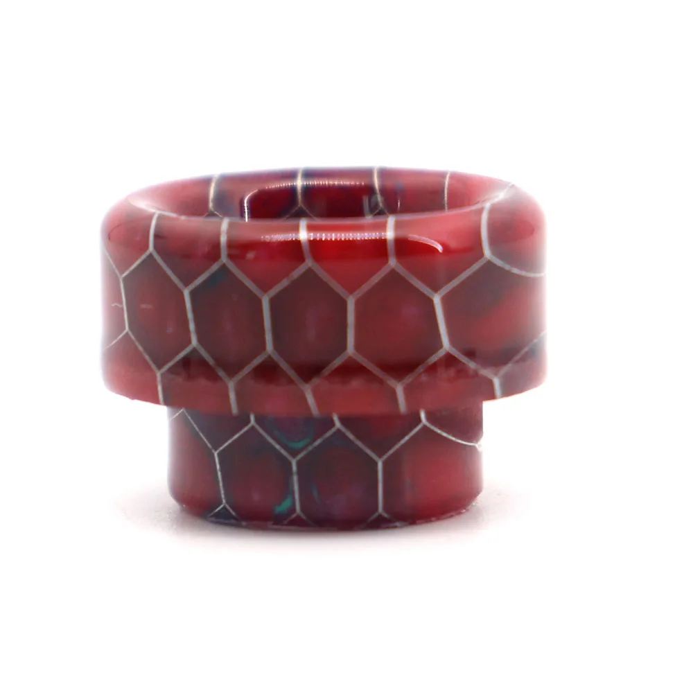 without O-ring red YUHETEC 810 змеиная кожа капельный наконечник Универсальный интерфейс короткий змеиная эпоксидная смола капельный наконечник 1 шт - Цвет: without O-ring red