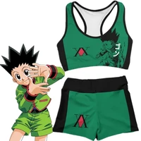 anime hunter x hunter cosplay costume gon freecss gym sport workout running short bra yoga suit tracksuit fitness