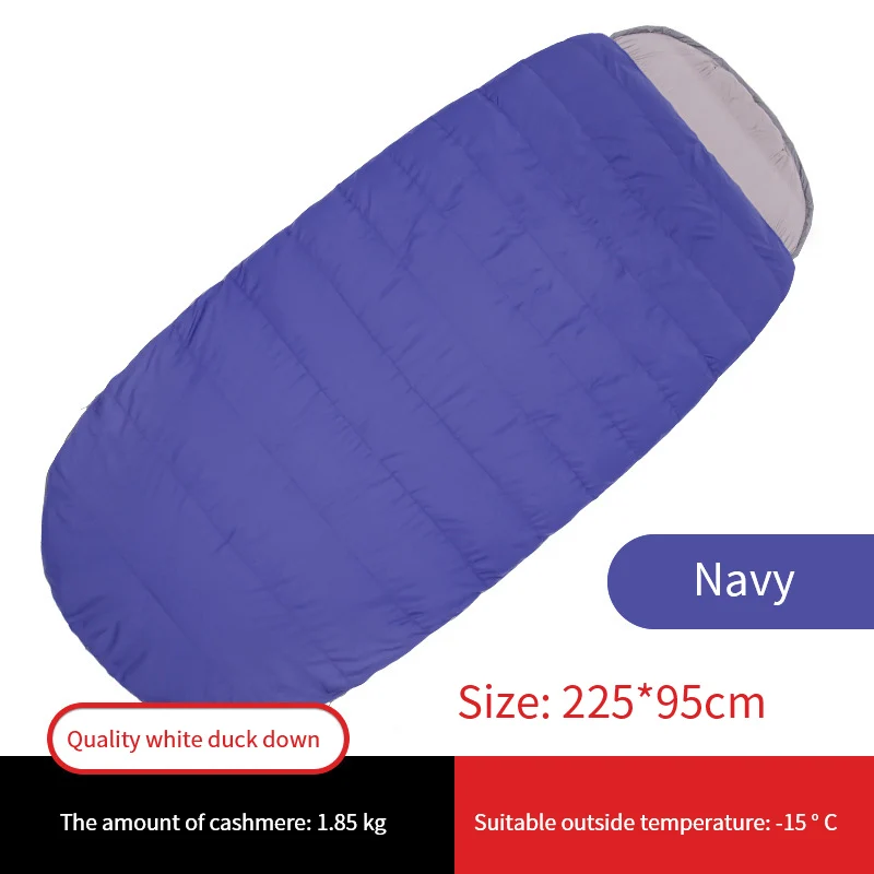 1.85KG Navy 1,55 кг/1,85 кг/2,15 кг сверхлегкий спальный мешок-конверт, зимний спальный мешок на утином пуху для отдыха на природе-10-20 градусов, удобно - Цвет: 1.85KG Navy