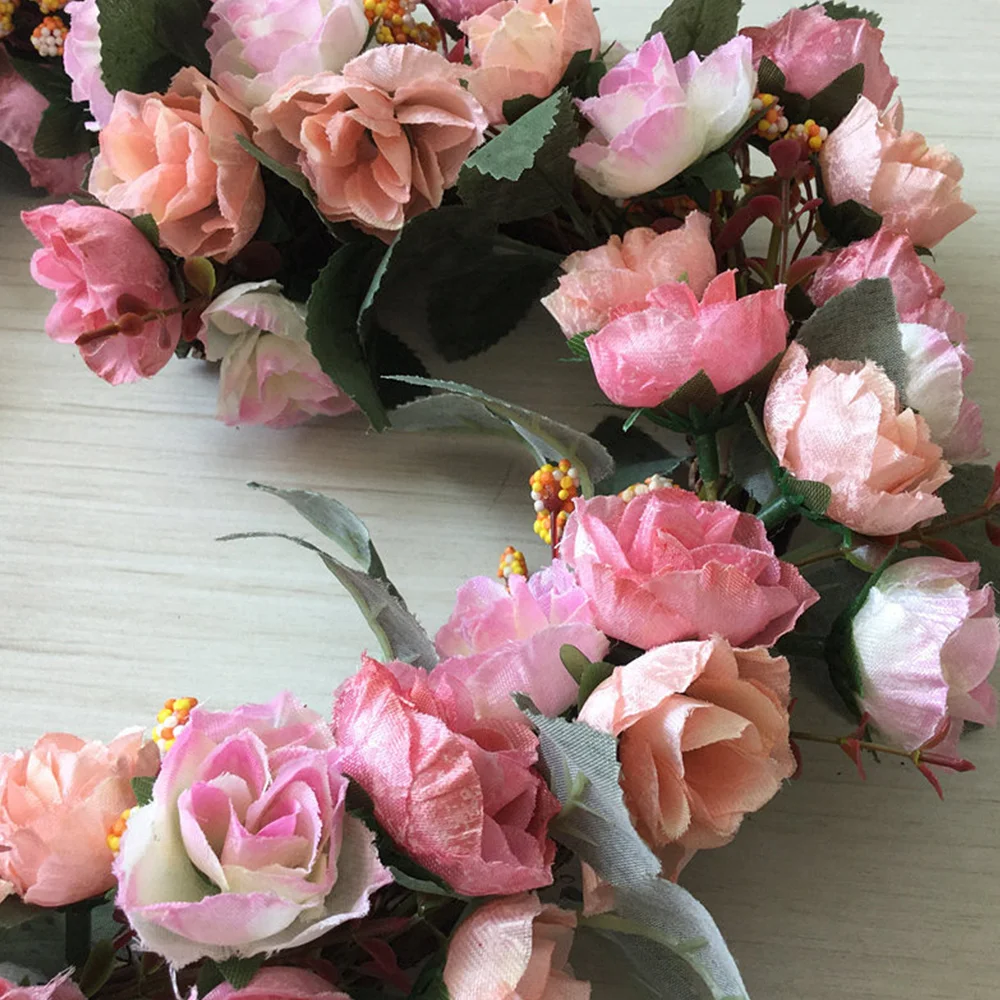

European-style Simulation Rose Flower Heart-shaped Wreath Wedding Room Wreath Road Guide Decoration Home Artificial Flowers
