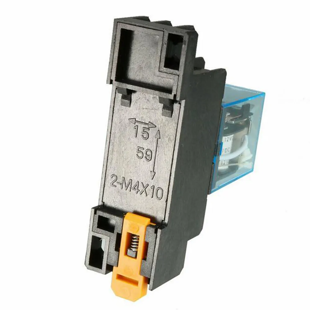 

35mm DIN Rail Power Relay 3PCS 8PIN DC 12V DPDT Electromagnetic Fitting