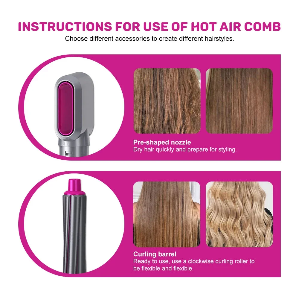 Фен для волос 5 в 1 многофункциональная щетка с горячим воздухом стайлер