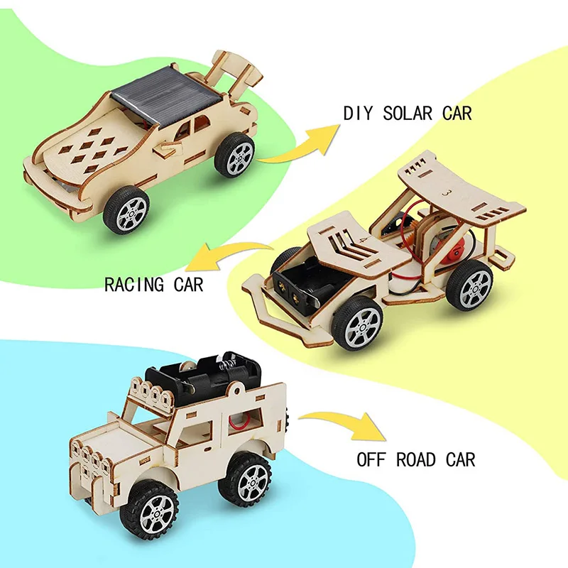

Wooden Vehicle Models Solar Power Car Jeep Building Science Experiments Kits DIY Projects Unique Birthday Gift for Boys Girls