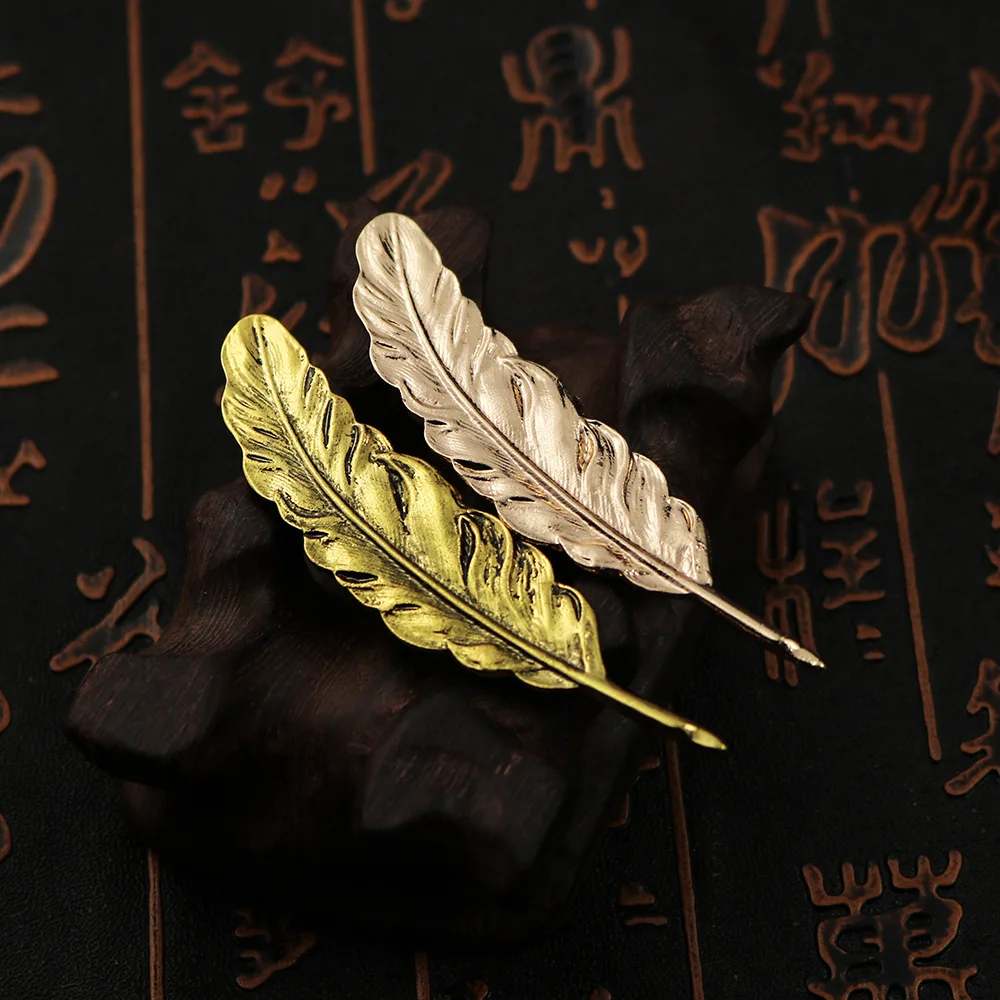 Мужская брошь с перьями i Remiel золотистая для костюма рубашки воротника модная