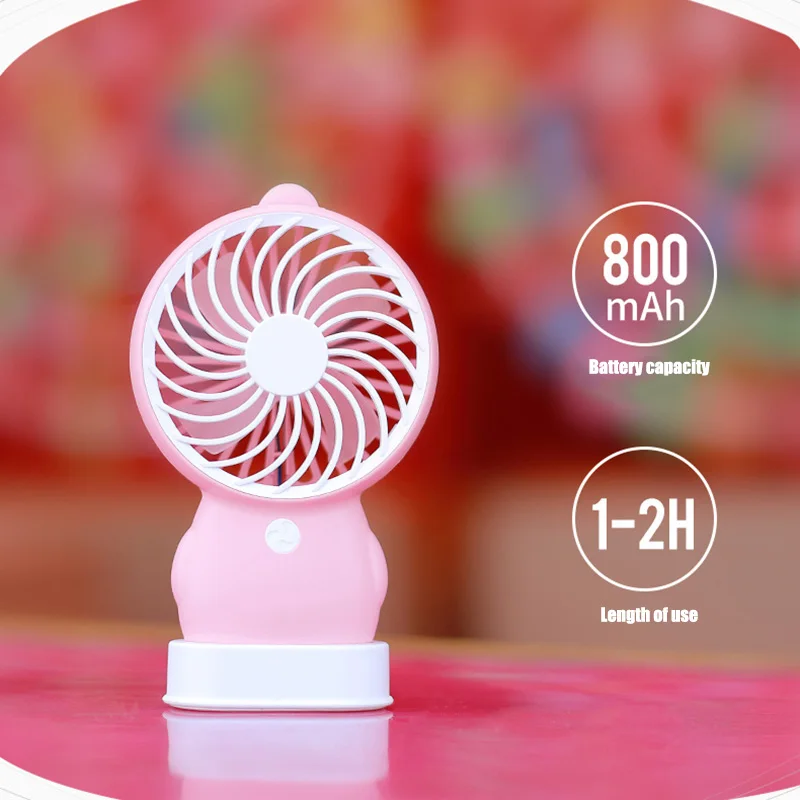 Портативный мини вентилятор с милым мультяшным рисунком портативный легкий USB