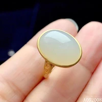 kjjeaxcmy fine jewelry 925 sterling silver inlaid natural white jade ring new female gemstone ring classic support test