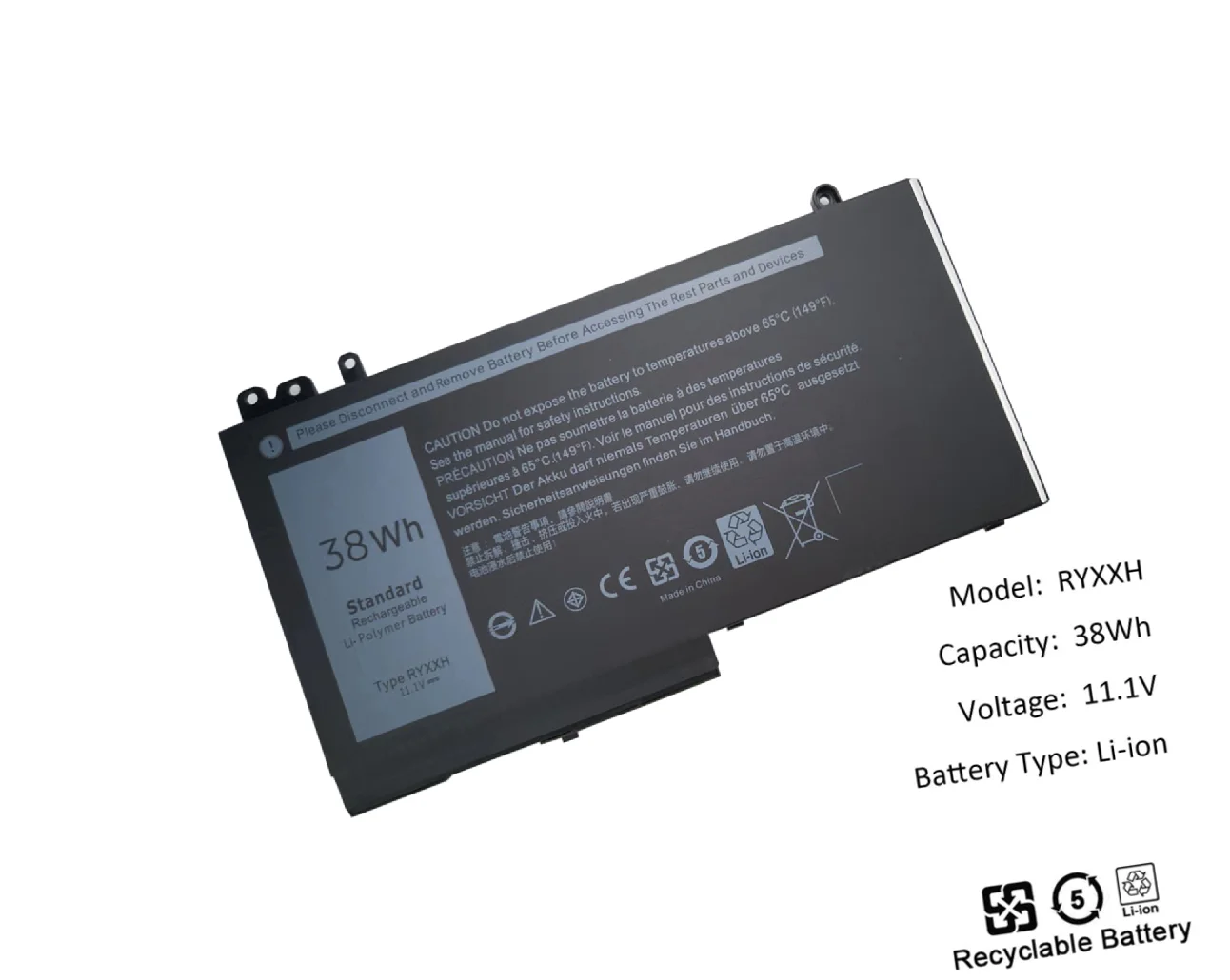 Сменный аккумулятор RYXXH для ноутбука Dell Latitude 5250 5450 5550 E5250 E5450 E5550 3150 3160