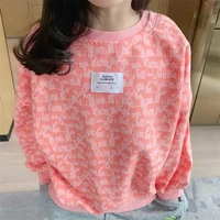 childrens baby kids girls spring wear long sleeved sweater new korean fashion childrens pony foreign style printed tops p4 254