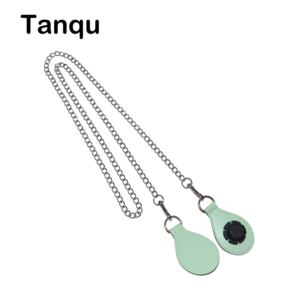 

TANQU Silvery Shoulder Chain Strap with 12 Color PU Drop Shape Attachment for Obag O basket Strap Chain for O Bag Obasket