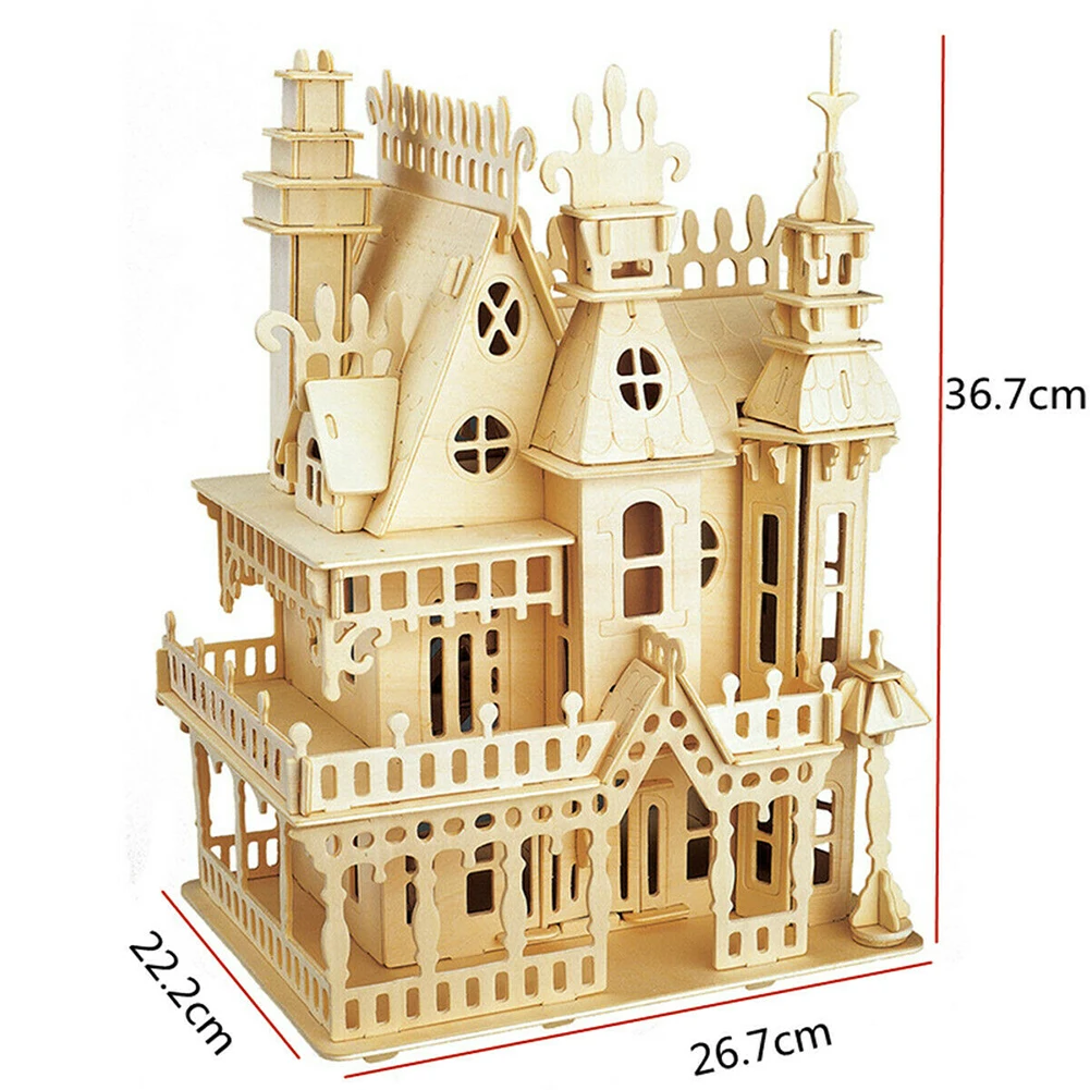 3D Adult Wooden Kids Gift DIY Handcraft Construction Educational Children Miniature Model Building Kits Victorian Doll House | Игрушки и