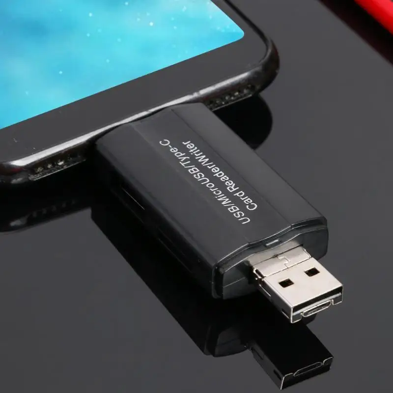 3 в 1 OTG кард-ридер type-C+ Micro USB+ USB2.0 для TF карты памяти Android высокоскоростной USB 2,0 Поддержка Windows MacOS или больше