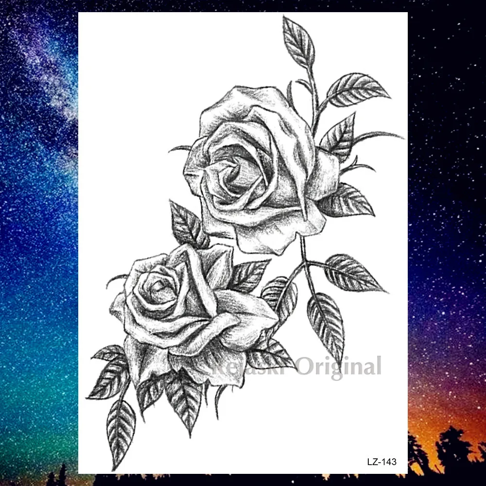 PLZ143 DIY Geometric Wolf Temporary Tattoos For Women Men Body Art Arm Tattoos Sticker Realistic Fake Dreamcatcher Coyote Flower Tatoos - Цвет: PLZ143