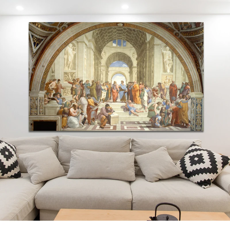 

Famous Painting Art School of Athens by Raphael Posters and Prints on Canvas Wall Art Pictures for Living Room Decor No Frame