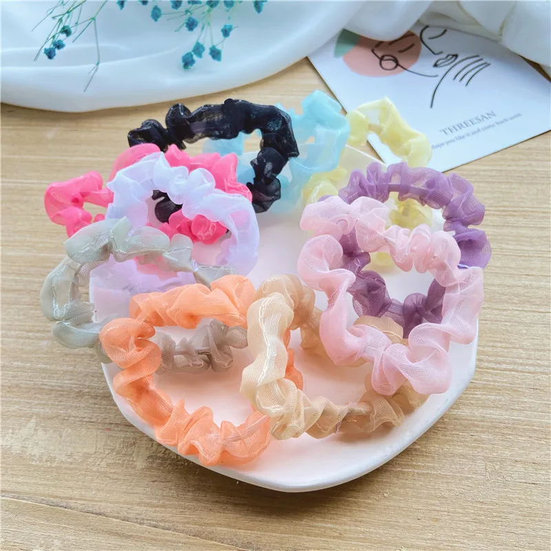 Женские резинки для волос 10 шт./компл. модные с цветами эластичные в Корейском