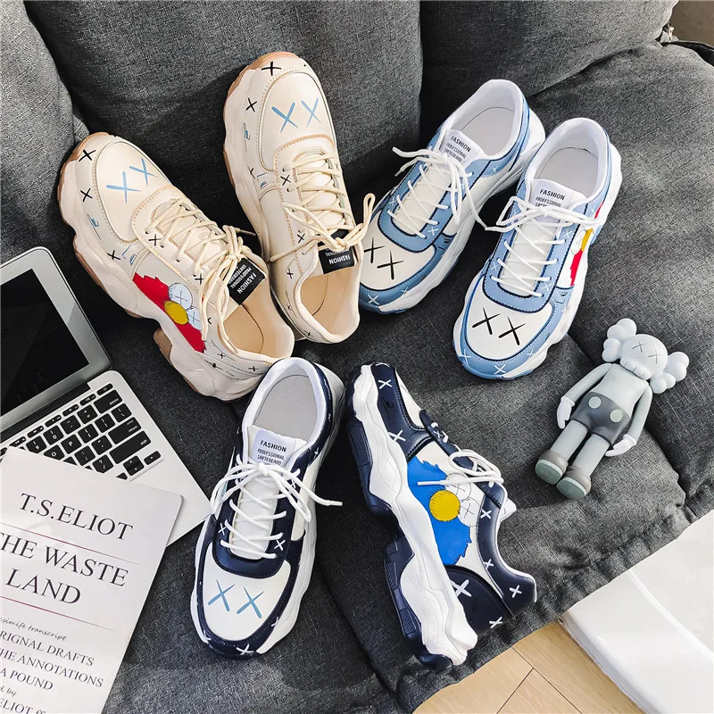 

Spring New Fashion Chunky Sneakers Men Comfort Unisex Platform Anime Shoes 2021 Trend Brand Trainers Shoes Men Casual Dad Shoes