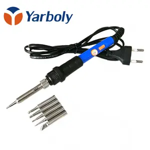 Электрический паяльник, набор из 5 наконечников для паяльника, мощность 60 Вт, с регулировкой температуры