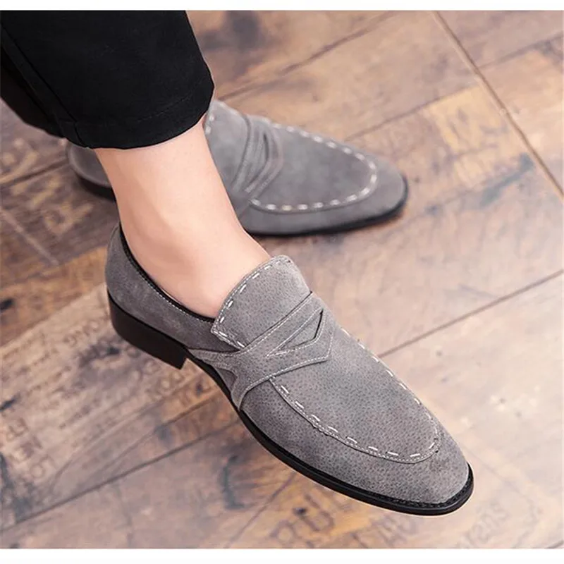 

Mens Shoes Casual Large Sizes Pop Nice Loafers Slip On Faux Suede Shoes Black Soft Men Footwears Shoes Spring Classic Casual Sho