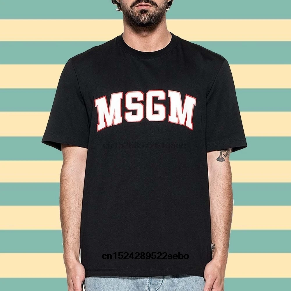 Модная мужская футболка с короткими рукавами хлопковая Футболка Msgm для