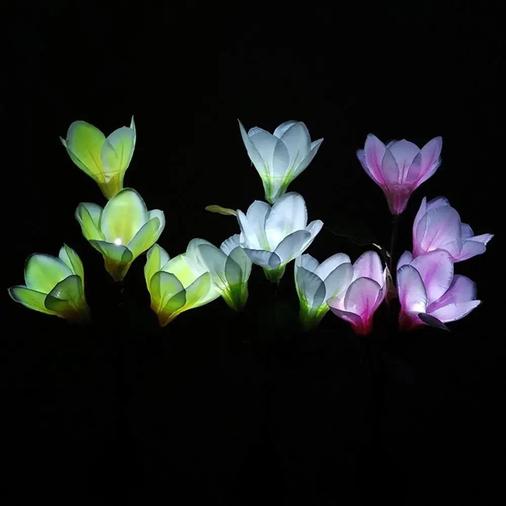 Garten Licht Solar Floral Led Boden Lampe Blume Lampe Batterie Betrieben 20 Lampen Garten Wasserdichte Einsetzen Blume Dekoration Leather Bag