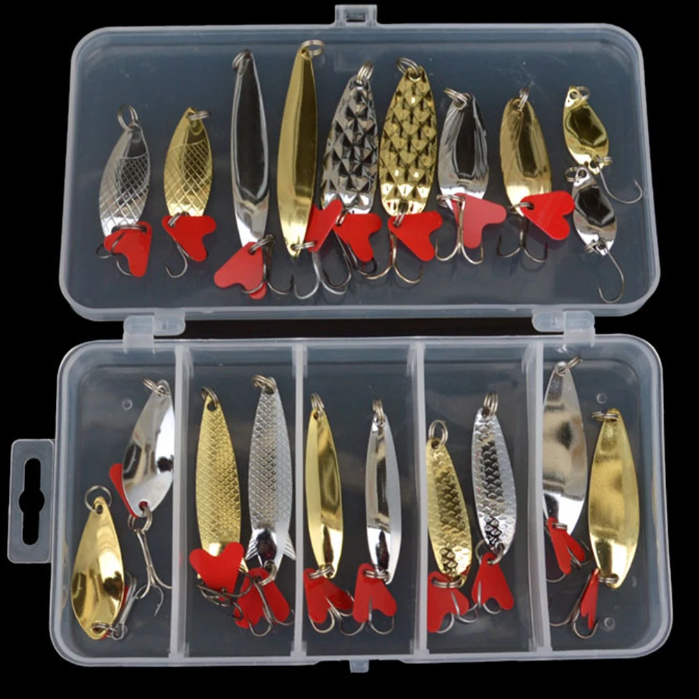 

20Pcs/Box Mixed Model Fishing Lures Kit Spoon Bait Iscas Artificial Wobbler Hard Bait For Bass Pike Fishing Geer