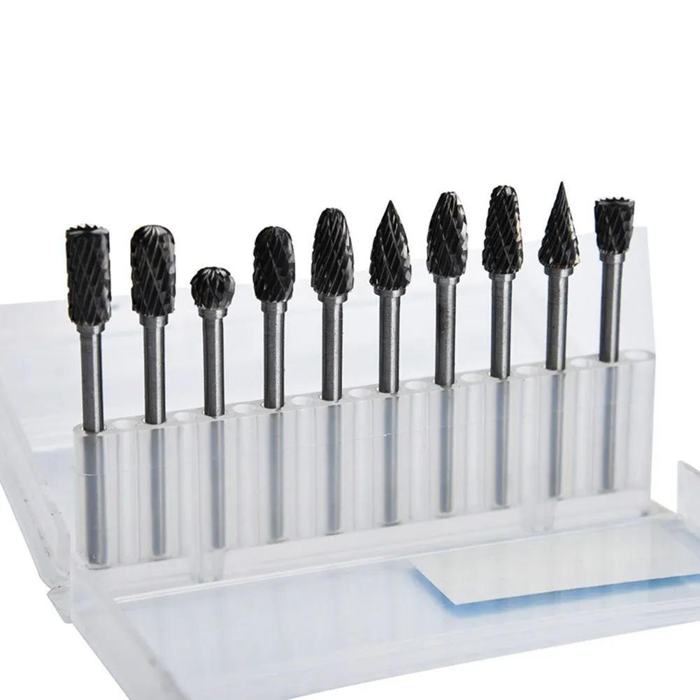 

10pcs Carbide Rotating Woodworking File Milling Cutter Wood Carving Drill Bit Set L9 #2