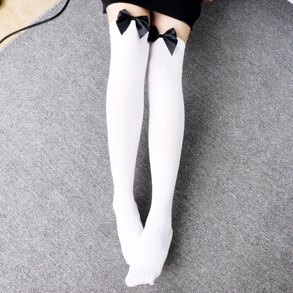 New Arrival Fashion Sexy Women Girl Nylon Stretchy Over The Knee High Socks Stockings Tights With Bows Thigh high quality | Женская