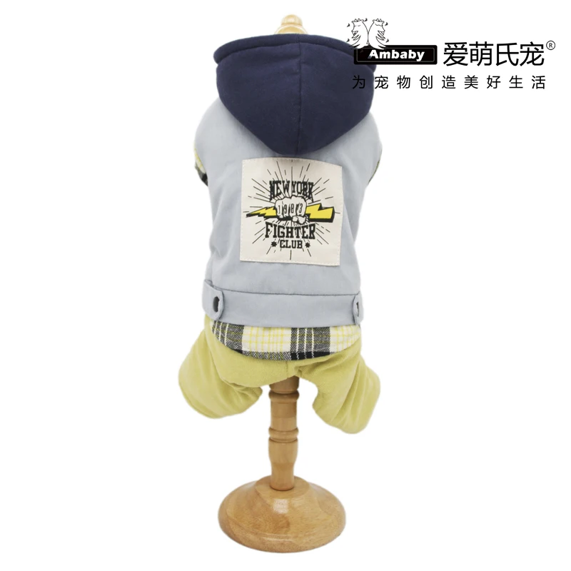 Ambaby 2019 осенне зимняя одежда для домашних животных в клетку с капюшоном на возраст