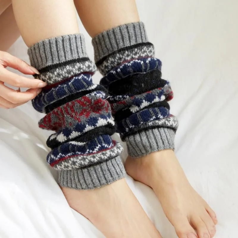 Autumn And Winter New Japanese Snow Fashion Knitting Leg Cover Thickened Warm Foot Cover Fashion Boot Cover Women 1pair