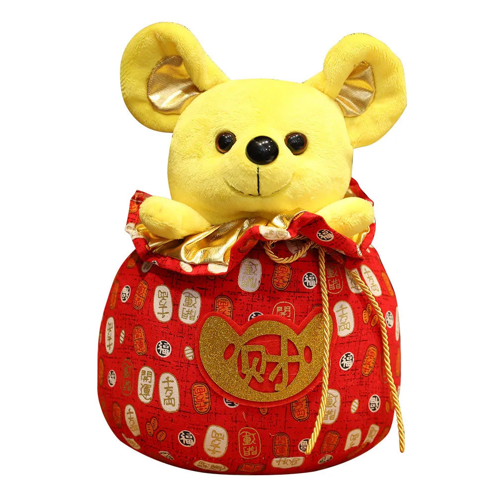 2020 год талисман крысы фу кенгуру кукла плюшевая игрушка мешок денег мышь