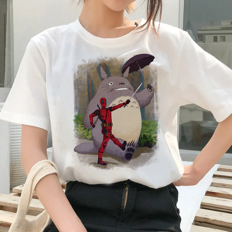 Тоторо дух от футболка Studio Ghibli Femme японский мультфильм Аниме женская Хаяо