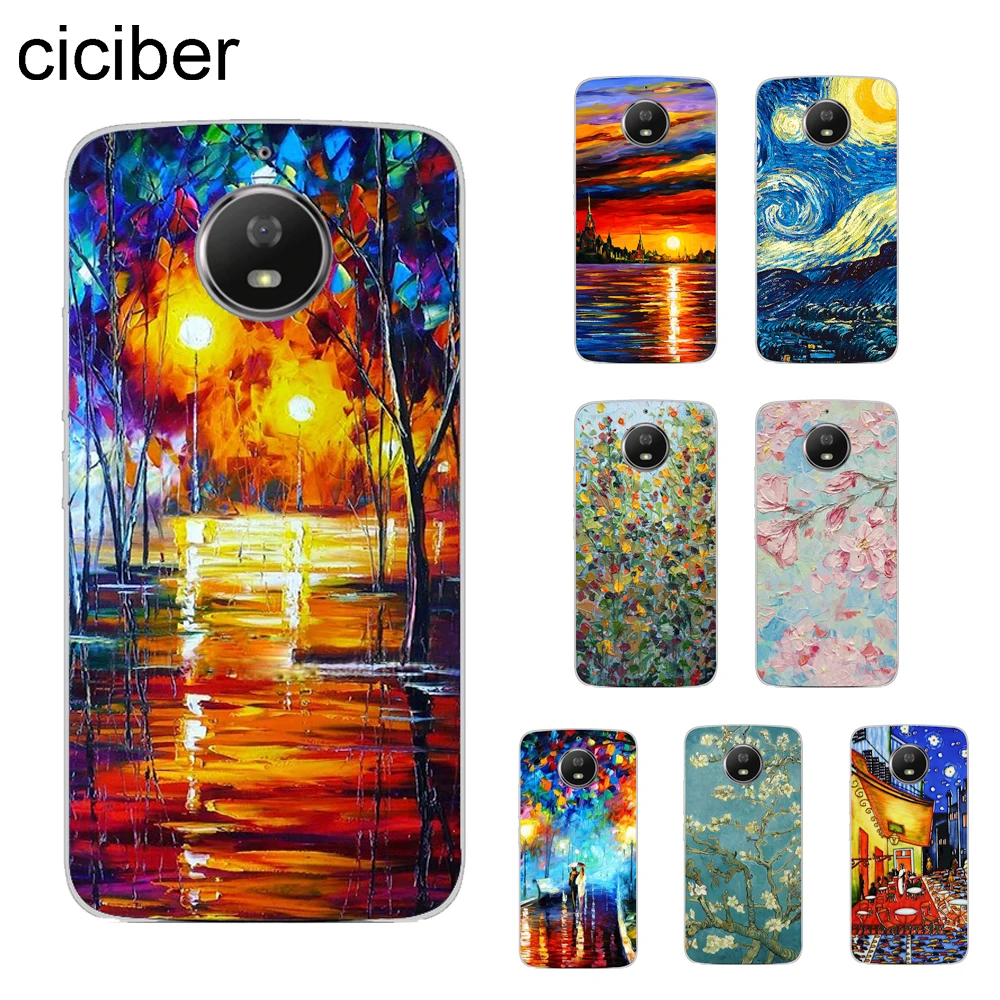 Ciciber Van Gogh чехол для Motorola Moto C Z2 Z3 ONE G4 G5 G5S G6 E4 E5 Play Plus Power X4 телефона мягкий ТПУ Coque Fundas