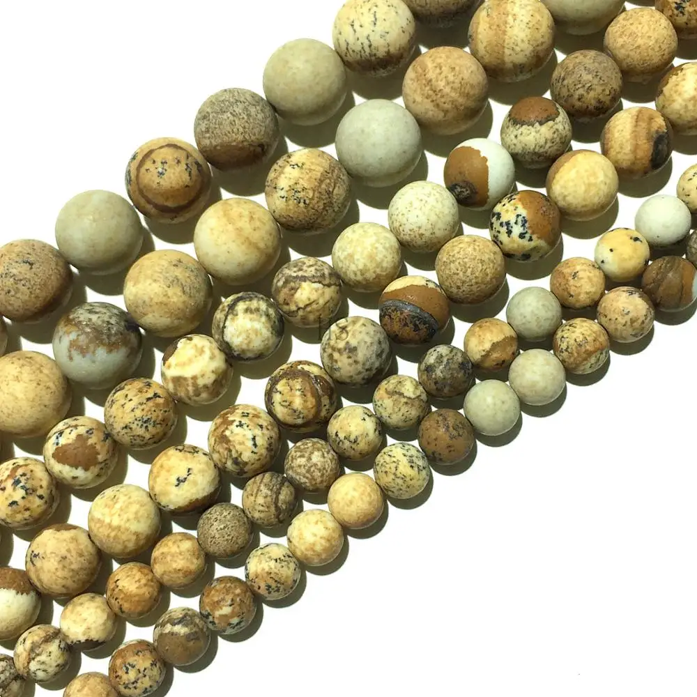 Натуральный камень Картина Яшма Матовые Круглые свободные бусины целебная