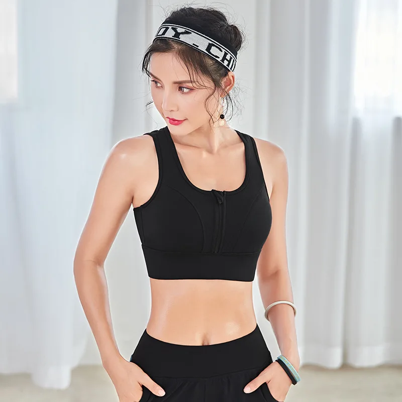 Wmuncc профессиональный спортивный бюстгальтер с застежкой-молнией спереди нижнее