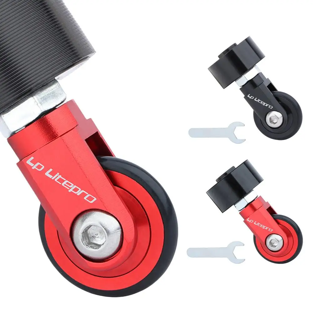 

Folding Bicycle Auxiliary Wheel Lightweight Seatpost Traveling Wheel Folding Bicycle Easy Wheel For 28-32mm Diameter Round Seat