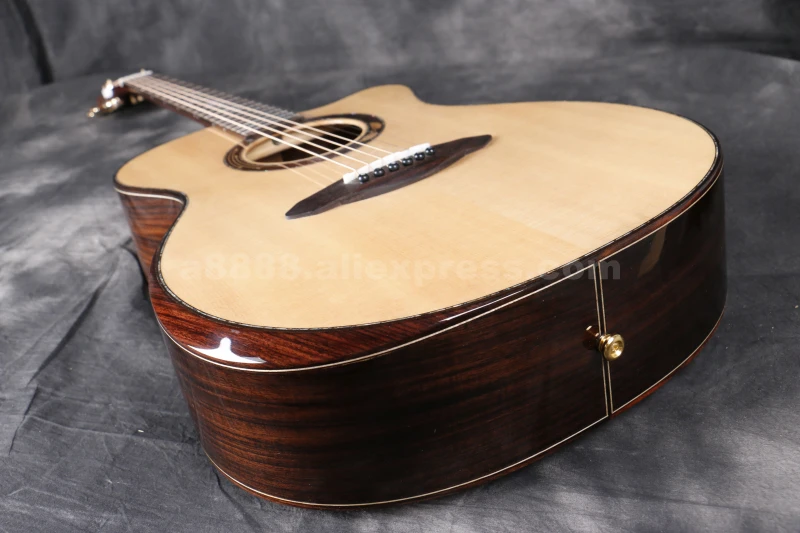 Finlay Tiamo T-A160CE, профессиональная прочная гитара с звукоснимателем, 4" гитара с еловым верхом/ламинированный корпус из палисандра+ жесткий чехол