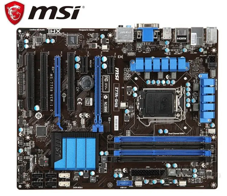 MSI Z77A G43 original motherboard LGA 1155 DDR3 for i3 i5 i7 cpu 32GB USB3.0 SATA3 Z77 used board Desktop motherboard|motherboard msi|desktop