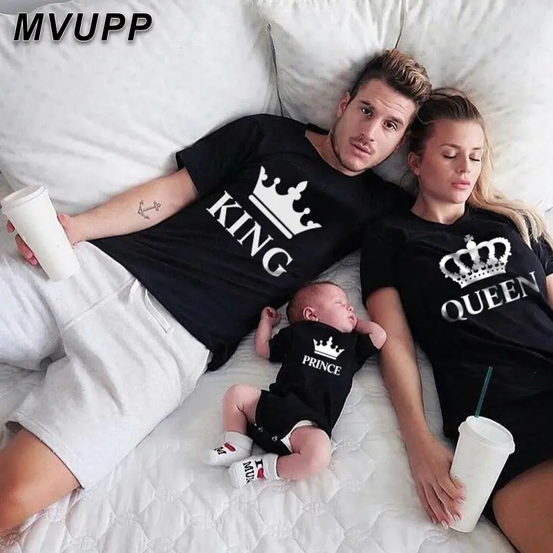 

family matching clothes Dad Mom Baby Family Suit Family Look tshirt King Queen Prince Princess fashion family mama papa outfits