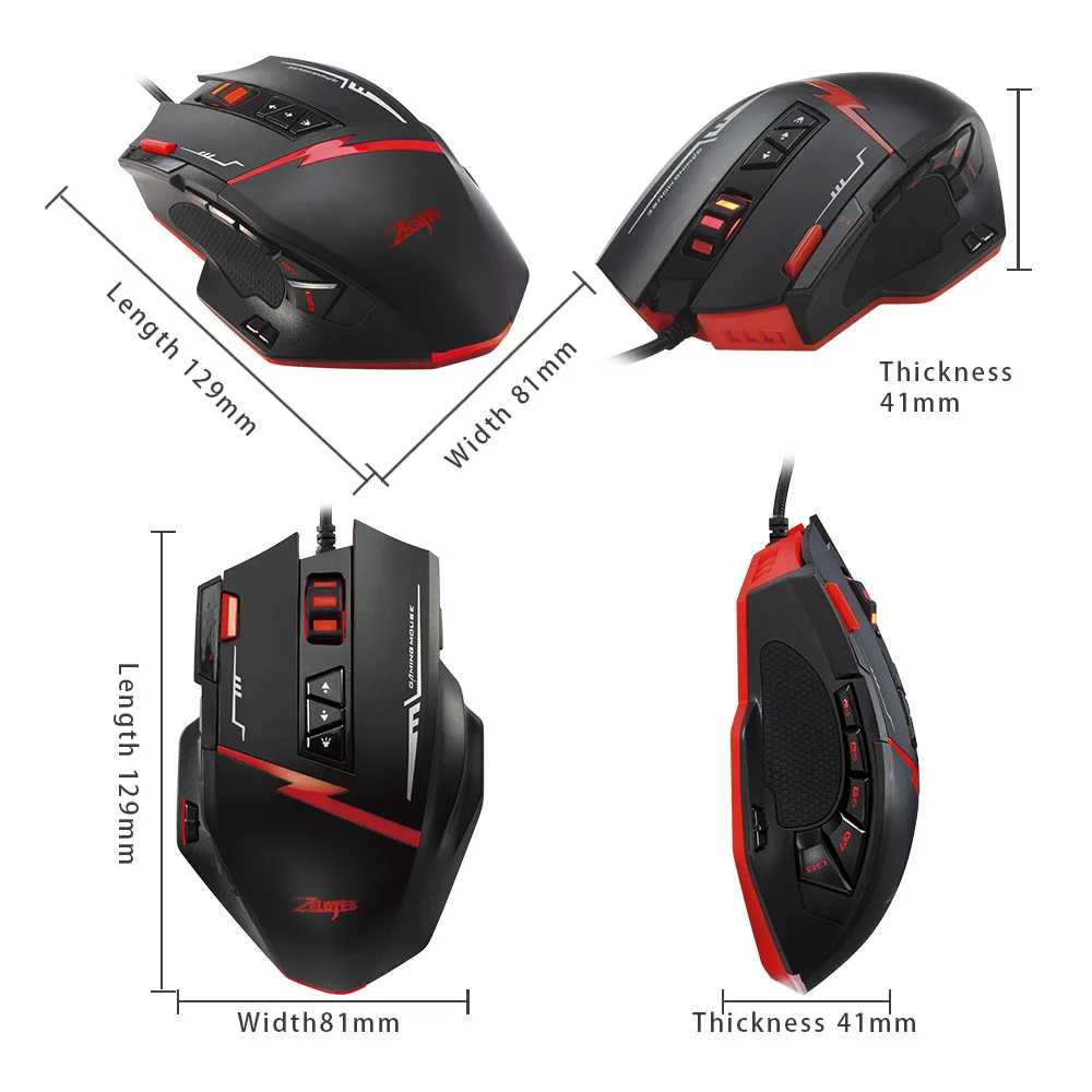 

16 Button USB Wired 7000 DPI Gaming Mouse With 1.8m Braid Line 5 Adjustment Gears Mice For Office Home Play Computer Games Mice
