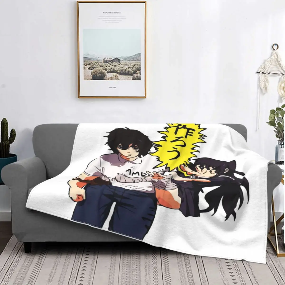 

La mejor manta de lino con personaje de Kengan Ashura Chibi, colcha de cama a cuadros, manta de muselina, colchas de verano