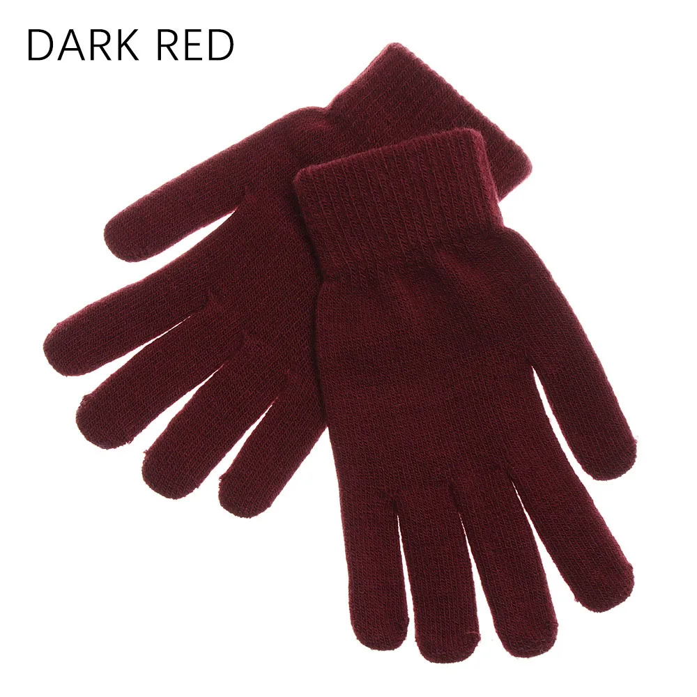 No Touch-Dark Red Лидер продаж, высокое качество, зима-осень, мужские вязаные перчатки с сенсорным экраном, мужские утолщенные теплые шерстяные кашемировые однотонные перчатки, мужские варежки, деловые - Цвет: No Touch-Dark Red