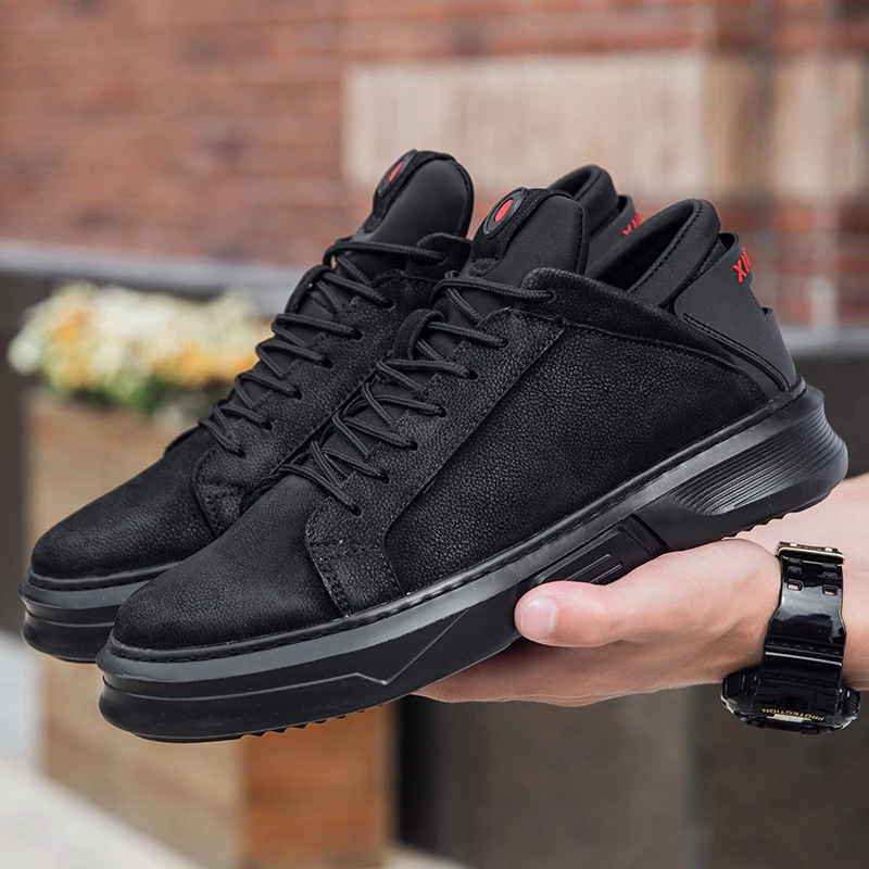 

Men Shoes Genuine Leather Spring Autumn Casual Shoe Male Leather Shoe Walking Footwear Soft Black Fashion Sneakers New