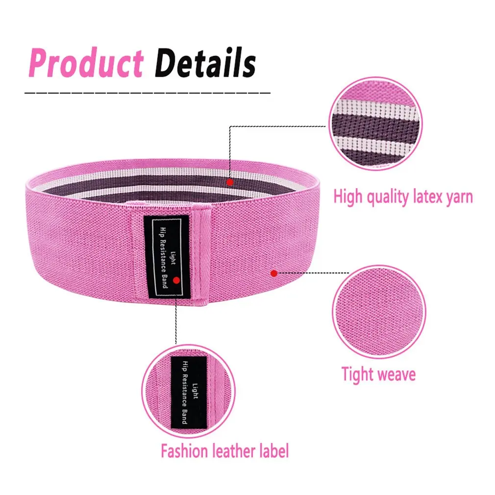 

Indoor Sporting Fabric Resistance Bands Booty Beauty Training Band Gym Equipment 3 Colors Yoga Fitness Hip Training