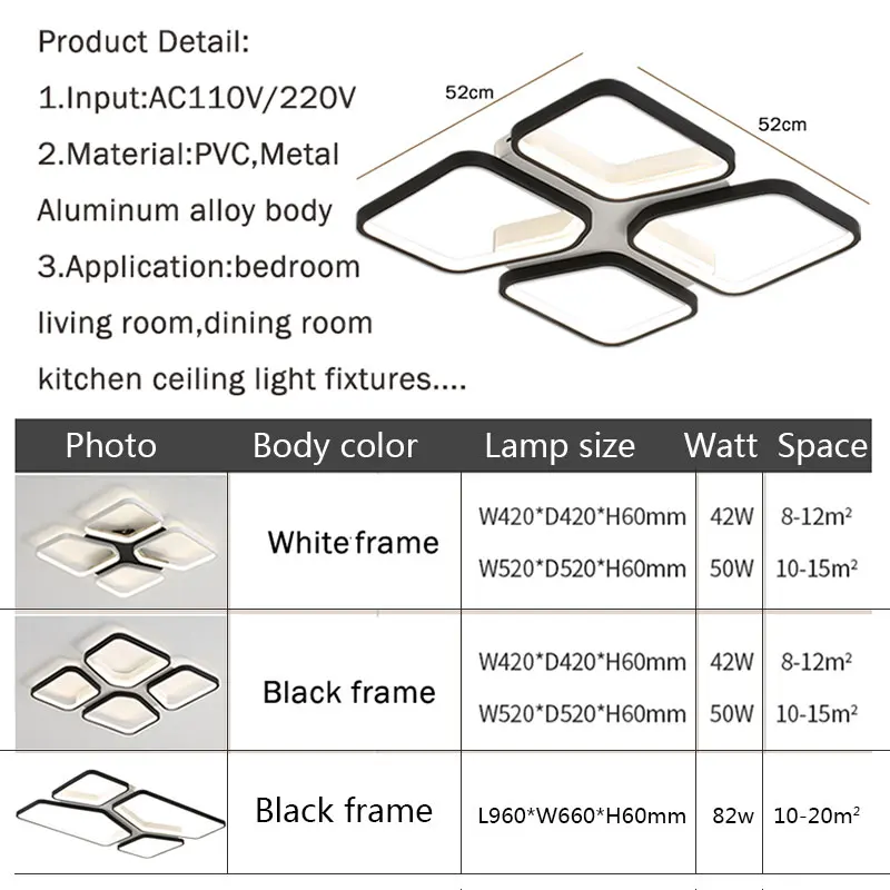 Candelabro Led moderno para decoración del hogar, lámpara de iluminación de techo para sala de estar, dormitorio, comedor, cocina, 110v, 220v